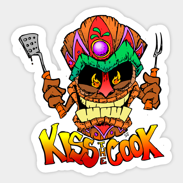 kiss the cook Sticker by oria